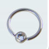 surgical steel ball closure ring with gem