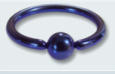 Titanium dark blue ball closure ring