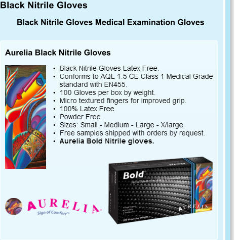 Black Nitrile Gloves Black Nitrile Gloves Medical Examination Gloves Aurelia Black Nitrile Gloves