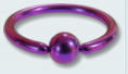Titanium purple ball closure ring