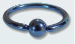 Titanium mid blue ball closure ring