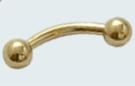 Gold Titanium PVD curved barbells
