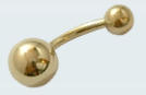 Gold Titanium PVD navel barbell